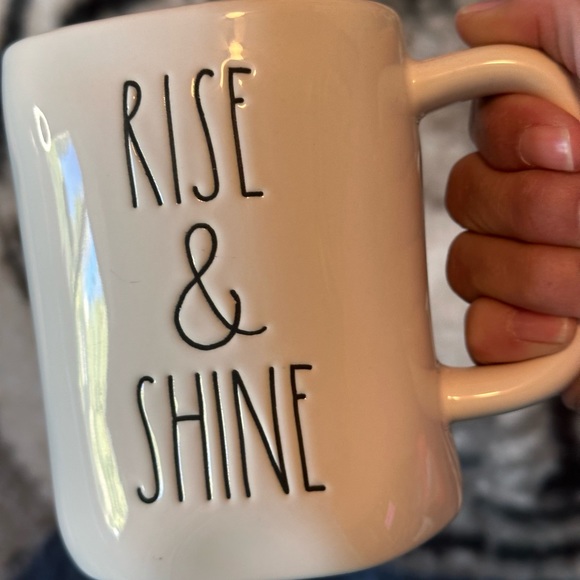 487. Rae Dunn by Magenta RISE & SHINE Ceramic Coffee Mug - Picture 3 of 6